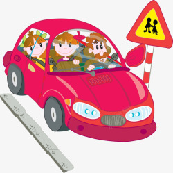 出行的一家人素材