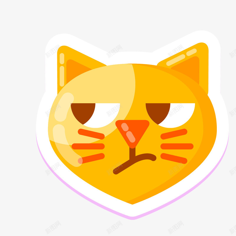 黄色卡通斜眼轻视猫咪贴纸矢量图ai免抠素材_88icon https://88icon.com 卡通 斜眼轻视 猫咪 猫咪贴纸 白色 贴纸 黄色 矢量图