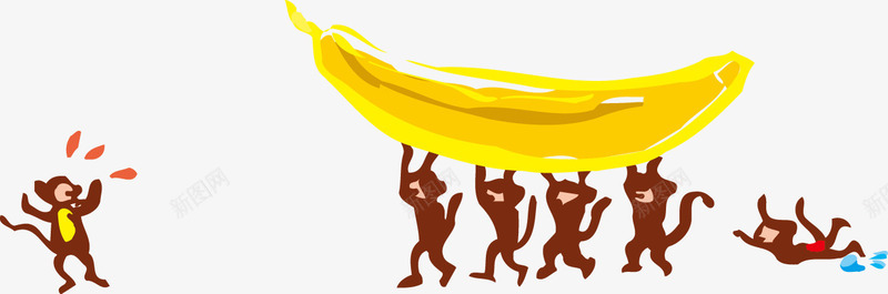 猴子搬运香蕉卡通手绘图png免抠素材_88icon https://88icon.com 免费下载 卡通动物 猴子 香蕉