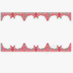 红色镂空边框素材