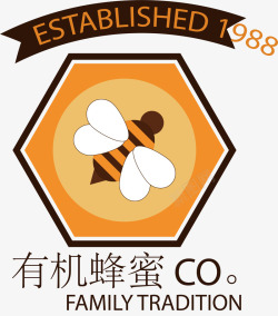 有机蜂蜜促销标签矢量图素材