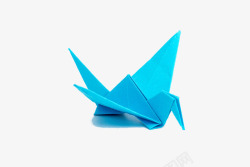 蓝色折纸千纸鹤素材