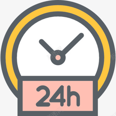24小时服务时钟图标图标