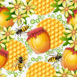 蜜蜂与蜂蜜背景素材
