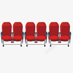 红色长椅素材
