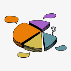 线稿商务信息图表手绘彩色图表高清图片