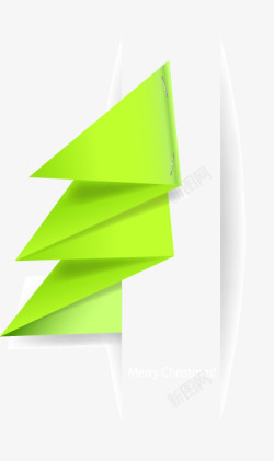绿色不规则形状折纸矢量图素材
