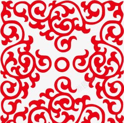 红色镂空花纹图案素材