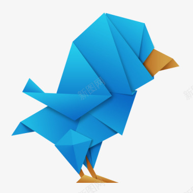 免抠素材折纸推特鸟令人惊叹的微博鸟图标图标