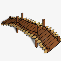 木头拼接的卡通桥素材