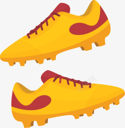 黄色足球比赛球鞋矢量图素材