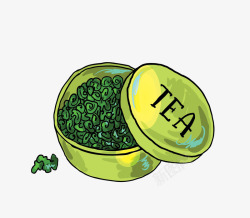 绿色罐茶绿茶新春新茶矢量图素材