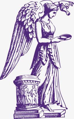 古色古香的天使雕像素材