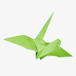 绿色纸鹤折纸素材