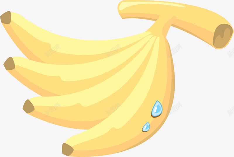 手绘香蕉矢量图ai免抠素材_88icon https://88icon.com 手绘 水果 香蕉 矢量图