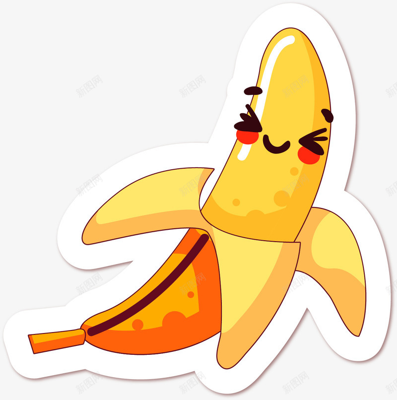 香蕉创意表情元素png免抠素材_88icon https://88icon.com 卡通 可爱 平面 手绘 水果 表情包 香蕉 黄色