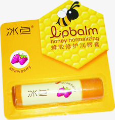 冰点黄色蜂蜜修护唇膏素材