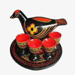 彝族鸟形酒壶素材
