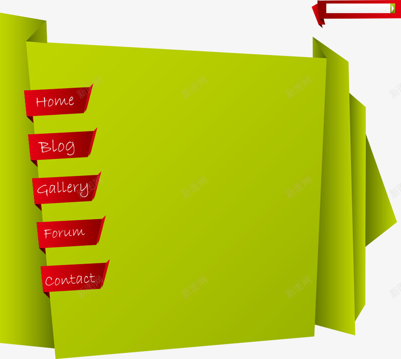 绿色折叠标签矢量图eps免抠素材_88icon https://88icon.com 几何图形 叠纸标签 折纸标签 文本框标签 绿色折叠标签 矢量图