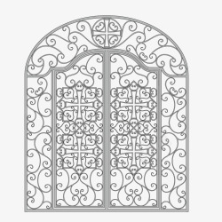 大门围栏欧式镂空铁艺半圆大门高清图片
