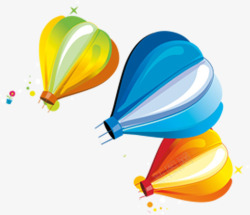 手绘彩色氢气球开业素材