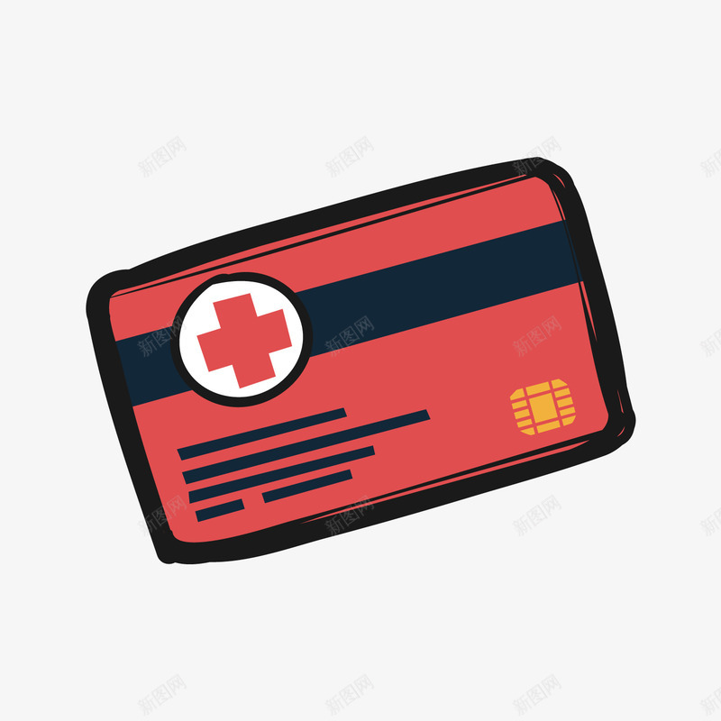 红色医保卡矢量图ai免抠素材_88icon https://88icon.com 列表 手绘 标志 符号 红色 线稿 矢量图
