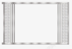白色金属艺术边框镂空素材