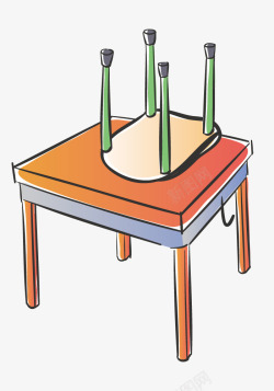 凳子立在桌子上矢量图素材