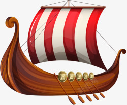 红色船桨古代龙船高清图片