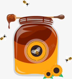 手绘蜂蜜和蜜蜂矢量图素材