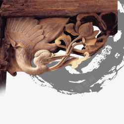 木材雕刻屋檐素材