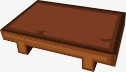 手绘小木桌矢量图素材