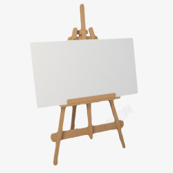 风景棕色木头油画架子一个白色画纸油画架子高清图片