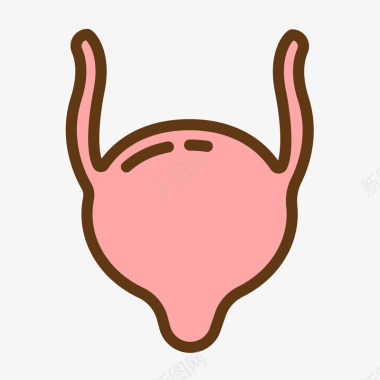 粉色手绘膀胱人体器官图标图标