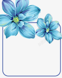 两朵耀眼的蓝色花素材
