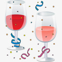 红酒杯卡通图标图标