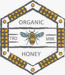 手绘蜂蜜标签素材