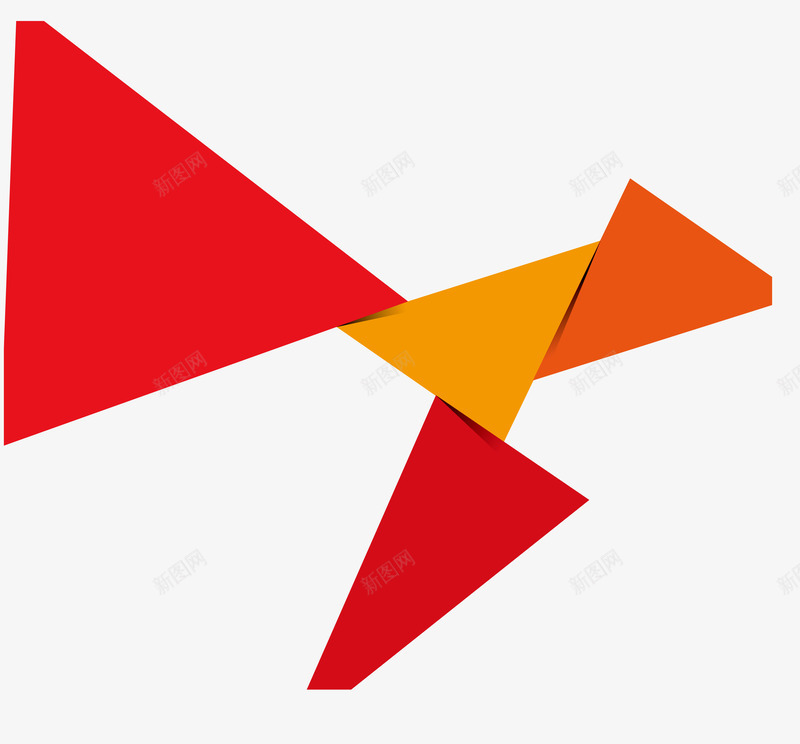 红色折纸几何图形png免抠素材_88icon https://88icon.com 几何图形 折纸效果 矢量素材 红色