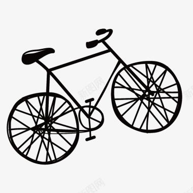 形状图手绘自行车线稿图矢量图图标图标