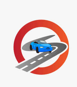 红色赛车跑道矢量图素材