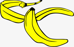 黄色香蕉皮素材