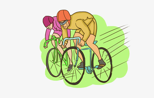 骑车比赛的两人png免抠素材_88icon https://88icon.com 两人 手绘 比赛 骑车