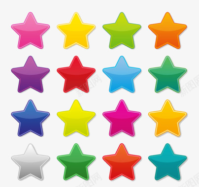 星星漂浮物彩色五角星星图标图标