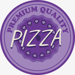 紫色披萨圆形贴纸素材
