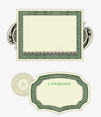 大徽章钞票装饰元素矢量图图标图标