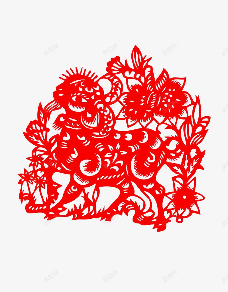 窗花剪纸贴纸png免抠素材_88icon https://88icon.com 剪纸 窗花 贴纸