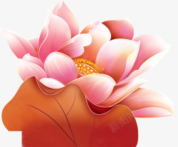 粉色新春可爱手绘花朵素材