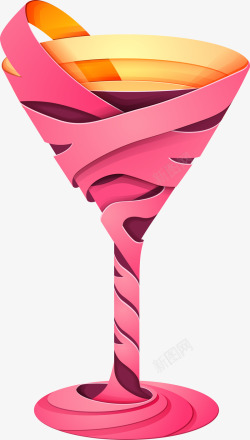 粉色酒会酒杯素材