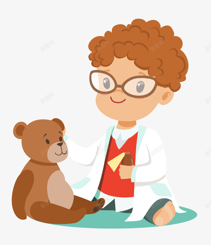 卡通男兽医矢量图eps免抠素材_88icon https://88icon.com 人物 兽医 动物生病 医生 卡通 卡通男兽医矢量图 男兽医 白衣天使 矢量图 职业