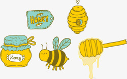 蜜蜂蜂蜜矢量图素材